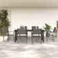vidaXL 7-osaline aia söögimööbli komplekt, must, teras ja tekstileen цена и информация | Aiamööbli komplektid | kaup24.ee