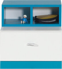 Ночная тумбочка Mobi 17, белая/синяя цена и информация | Шкафчики в детскую | kaup24.ee