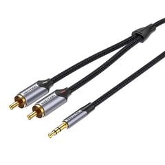 2xRCA cable (Cinch) jack to 3.5mm Vention BCNBL 10m (grey) цена и информация | Кабели для телефонов | kaup24.ee