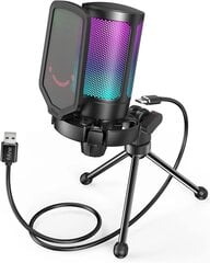 Fifine AmpliGame A6V RGB mikrofon mängimiseks, must hind ja info | Mikrofonid | kaup24.ee