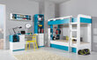 Kahekorruseline voodi Mobi 20, 200x90 cm, valge/sinine hind ja info | Lastevoodid | kaup24.ee