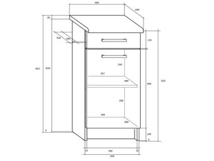 Köögikapp Polo 2 S40_1SZ, tamm/pruun цена и информация | Кухонные шкафчики | kaup24.ee