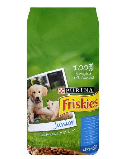 Kutsika kuivtoit kana, piima ja köögiviljadega Friskie, 15 kg hind ja info | Kuivtoit koertele | kaup24.ee