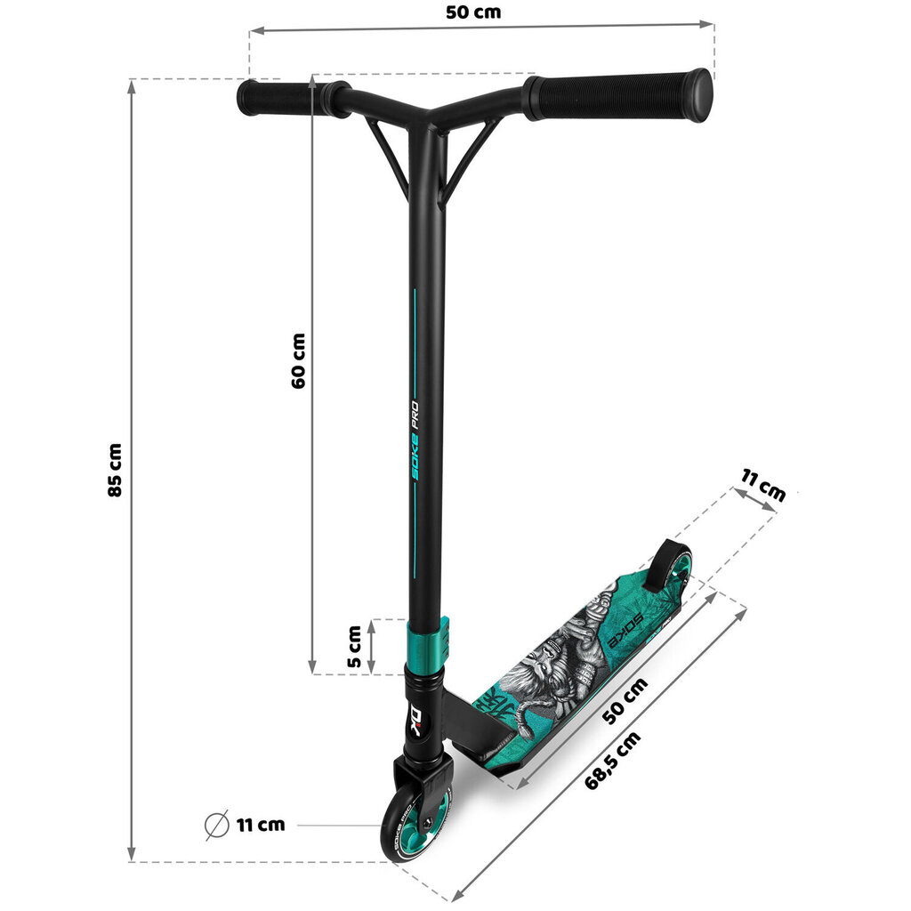 Tõukeratas Soke Pro Kong (1523-801208) Sinine, 110 mm цена и информация | Tõukerattad | kaup24.ee