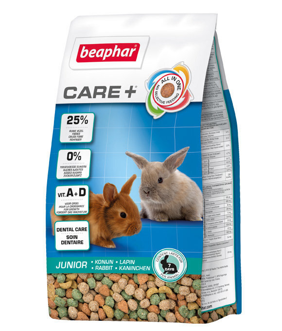 Beaphar Care+ väikestele jänestele Rabbit Junior, 250 kg цена и информация | Toit väikeloomadele | kaup24.ee