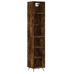 vidaXL kõrge kapp, suitsutatud tamm, 34,5 x 32,5 x 180 cm, tehispuit цена и информация | Комоды | kaup24.ee