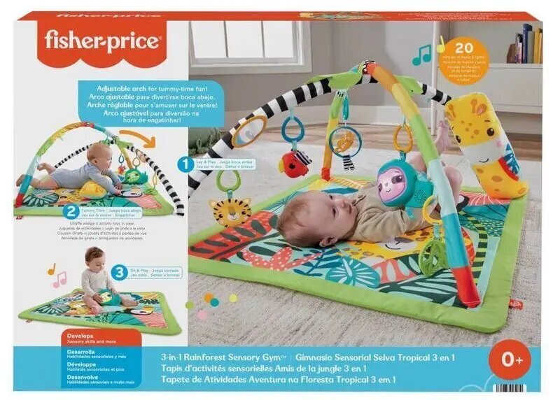 Fisher-Price 3 in 1 vihmametsade sensoorne jõusaal (HJW08) цена и информация | Tegelustekid | kaup24.ee