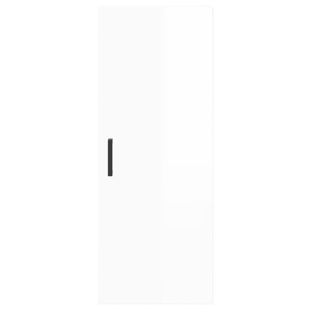 vidaXL seinakapp, kõrgläikega valge, 34,5 x 34 x 90 cm hind ja info | Elutoa väikesed kapid | kaup24.ee