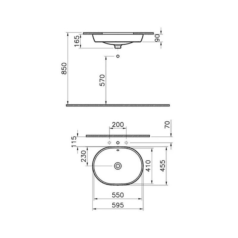 Valamu Vitra Metropole, 60 cm hind ja info | Kraanikausid, valamud | kaup24.ee