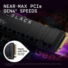 Western Digital SN850X, черный + радиатор, твердотельный накопитель NVMe, 1 ТБ, PCIe Gen4, чтение 7300 МБ/с ПК/PS5 цена и информация | Внутренние жёсткие диски (HDD, SSD, Hybrid) | kaup24.ee