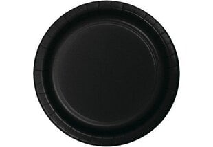 Бумажные тарелки 23 см, черные, 8 шт. цена и информация | Праздничная одноразовая посуда | kaup24.ee