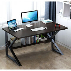 Компьютерный стол с полкой, 80 x 40 см, черный цена и информация | Компьютерные, письменные столы | kaup24.ee