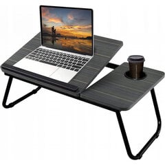 Kokkupandav sülearvuti laud, must цена и информация | Компьютерные, письменные столы | kaup24.ee
