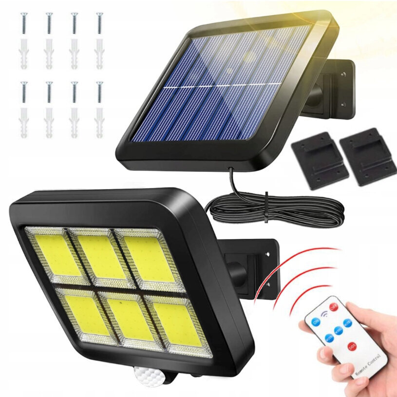 LED-välisvalgusti päikesepatareiga, liikumisanduri ja kaugjuhtimispuldiga hind ja info | Aia- ja õuevalgustid | kaup24.ee