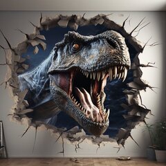 3D Стикер с Динозаврами на Стену - 100 x 100 см цена и информация | Декоративные наклейки | kaup24.ee