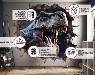 3D Стикер с Динозаврами на Стену - 100 x 100 см цена и информация | Декоративные наклейки | kaup24.ee