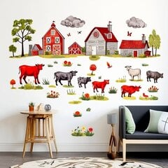 Наклейки Фермa - Акварельные Животные - 130 x 130 см цена и информация | Декоративные наклейки | kaup24.ee