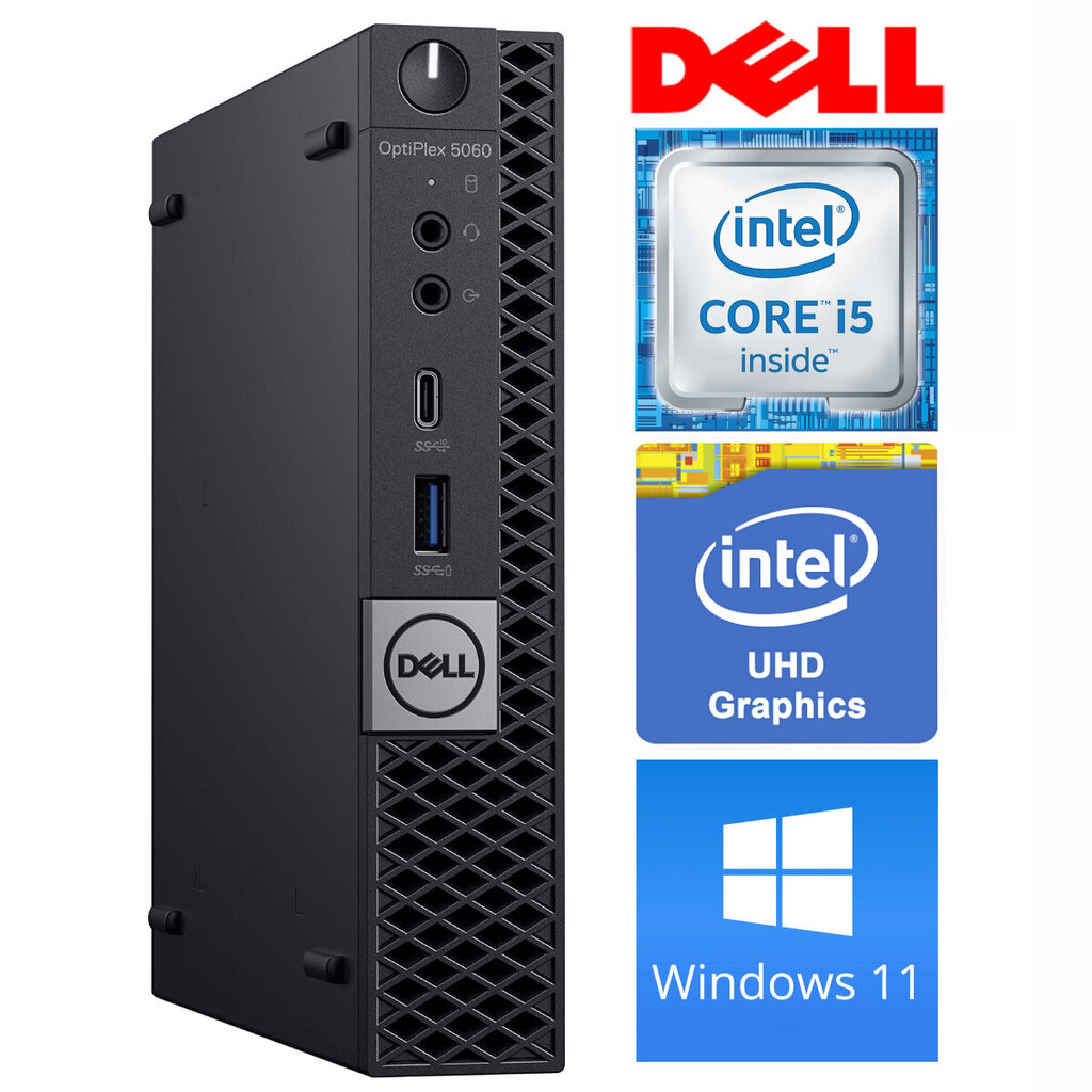 DELL 5060 Micro i5-8500T 8GB 128SSD M.2 NVME WIN11Pro hind ja info | Lauaarvutid | kaup24.ee