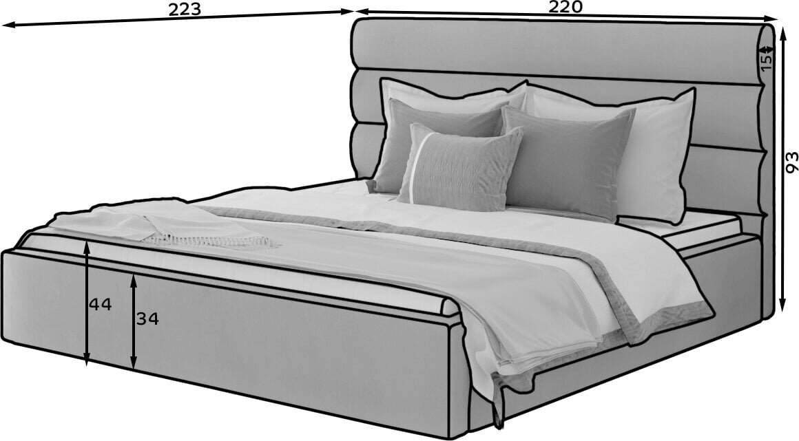 Voodi Caramel, 200x200 cm, kollane hind ja info | Voodid | kaup24.ee