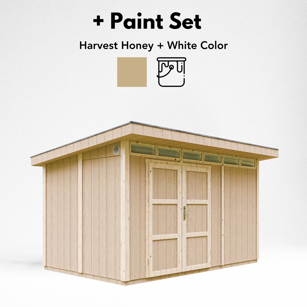 Tööriistakuur Timbela LP SmartSide M904A värvikomplektiga Harvest Honey hind ja info | Kuurid ja aiamajad | kaup24.ee