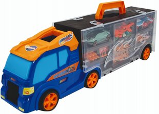 Hot Wheels Truck Transporter + 3 autot ja teetarvikud цена и информация | Игрушки для мальчиков | kaup24.ee