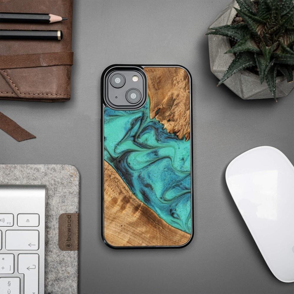 Bewood Unique Turquoise Wood and Resin цена и информация | Telefoni kaaned, ümbrised | kaup24.ee