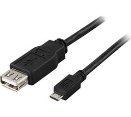 Deltaco, USB A 2.0 - micro USB B, 0.2m цена и информация | Кабели и провода | kaup24.ee