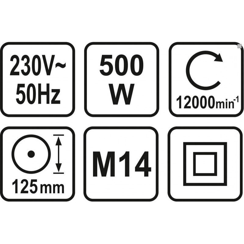 Nurklihvija Lund 500W 125 mm цена и информация | Lihvmasinad ja ketaslõikurid | kaup24.ee