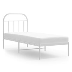 vidaXL metallist voodiraam peatsiga, valge, 75x190 cm цена и информация | Кровати | kaup24.ee