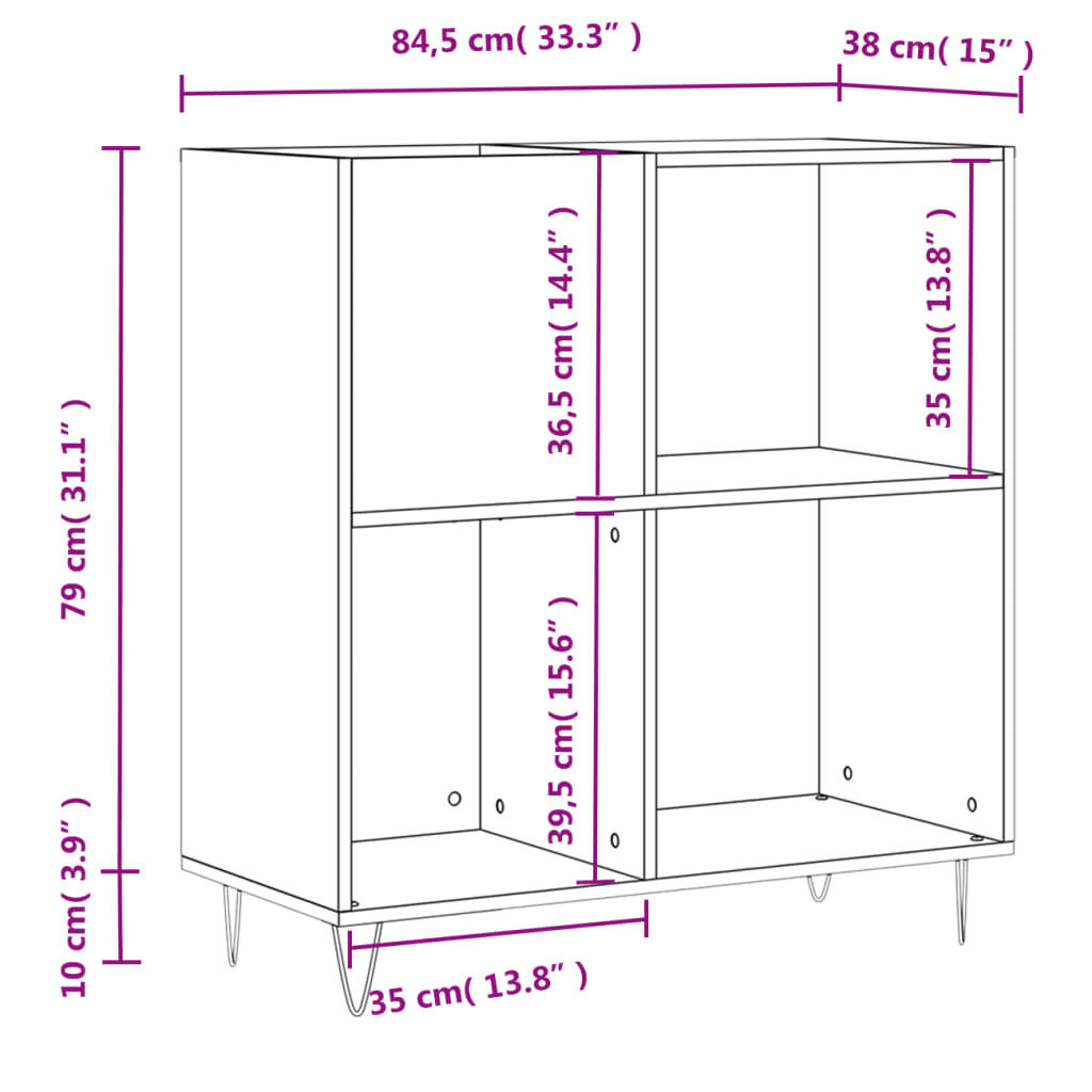 vidaXL plaadikapp, must, 84,5 x 38 x 89 cm, tehispuit цена и информация | Kapid | kaup24.ee