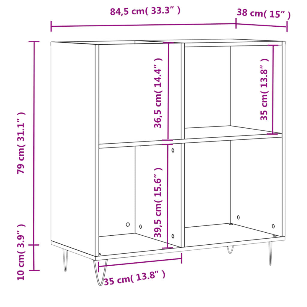 vidaXL plaadikapp, kõrgläikega valge, 84,5 x 38 x 89 cm, tehispuit цена и информация | Kapid | kaup24.ee