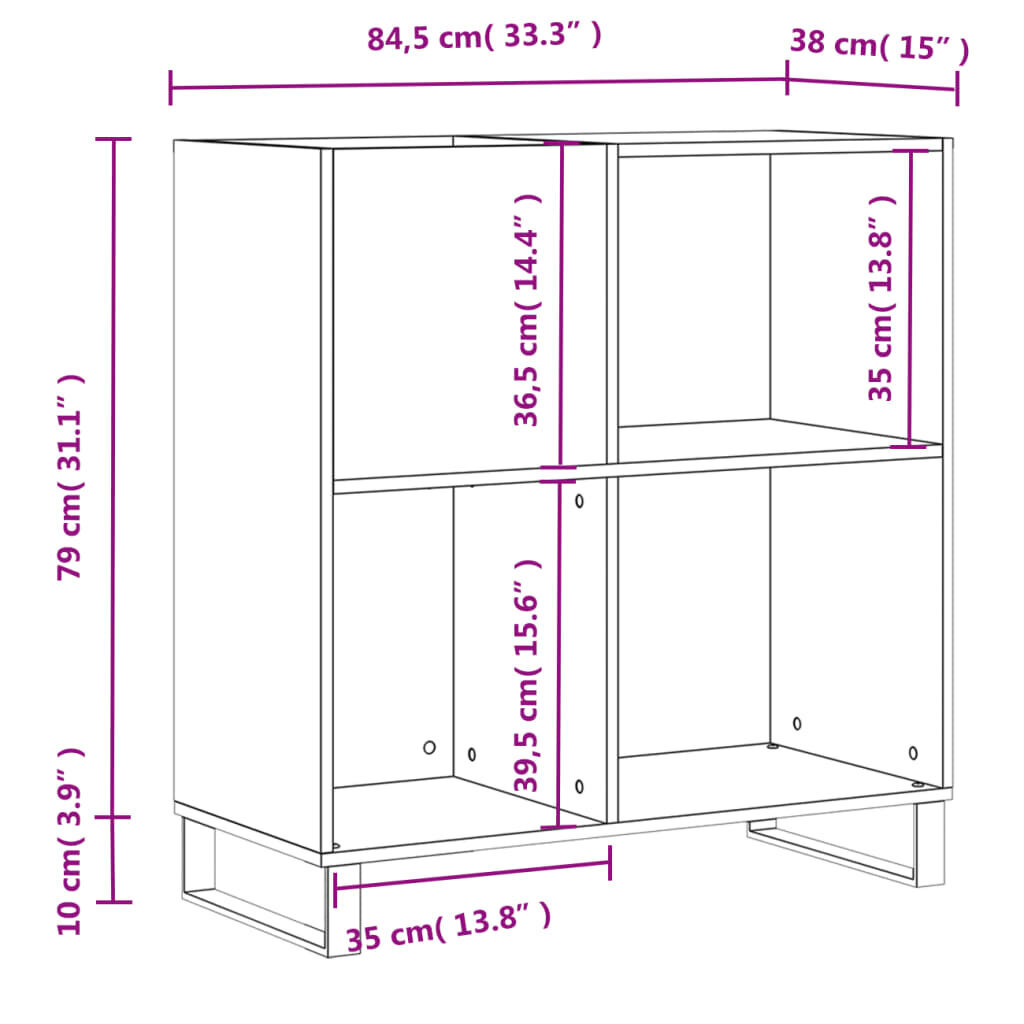 vidaXL plaadikapp, valge, 84,5 x 38 x 89 cm, tehispuit hind ja info | Kapid | kaup24.ee