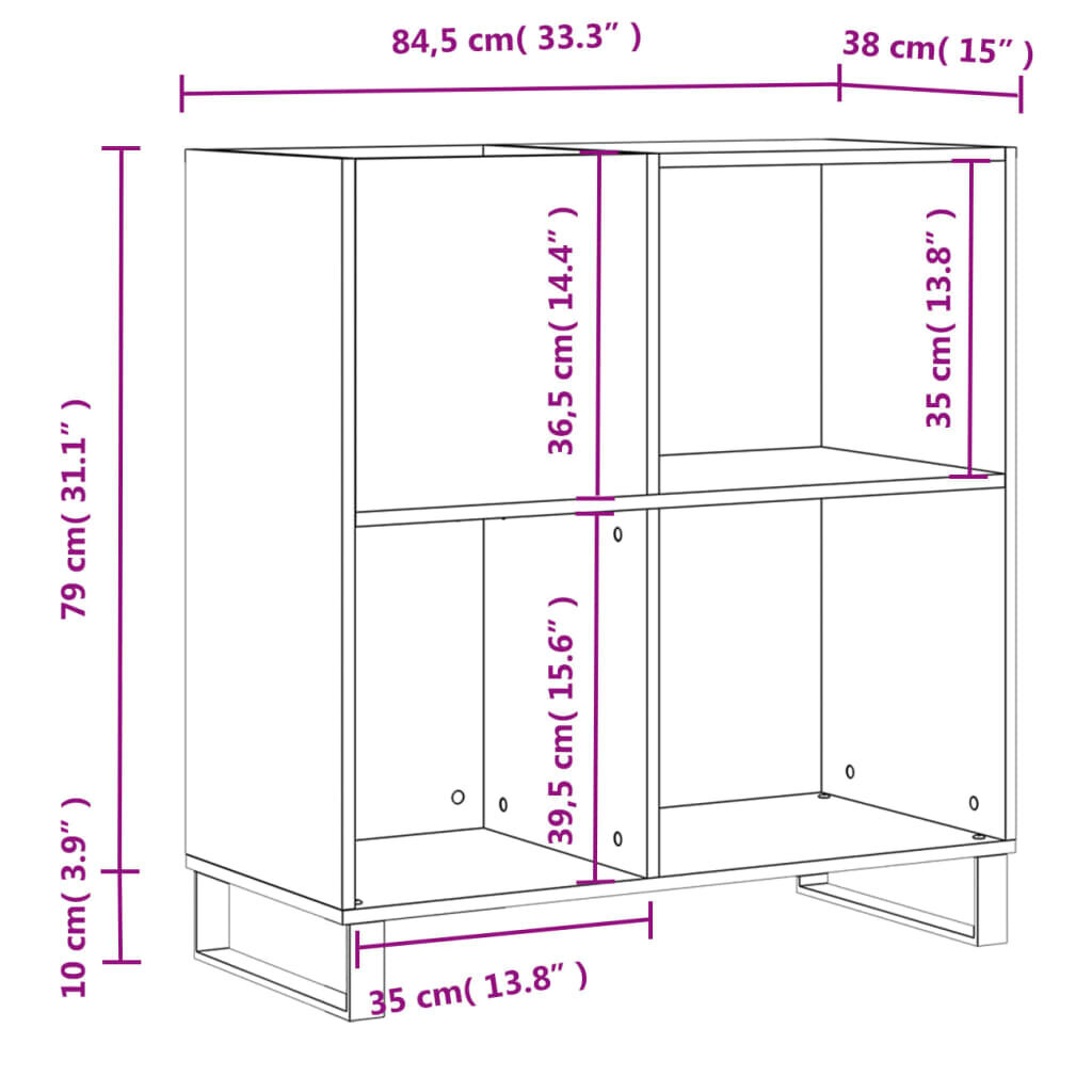vidaXL plaadikapp, betoonhall, 84,5 x 38 x 89 cm, tehispuit hind ja info | Kapid | kaup24.ee