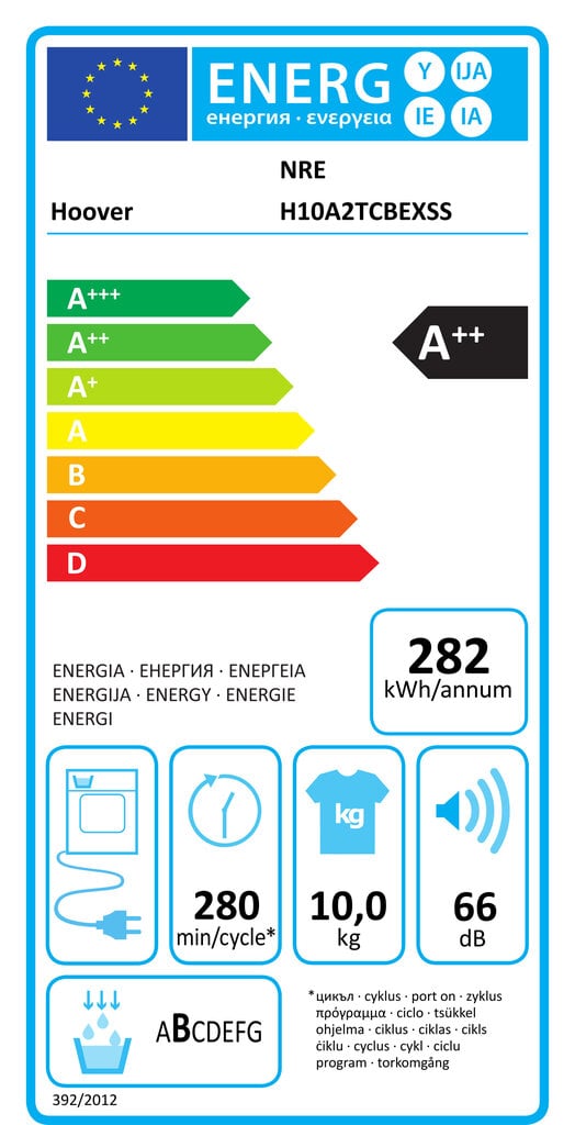 Hoover NRE H10A2TCBEX цена и информация | Pesukuivatid | kaup24.ee