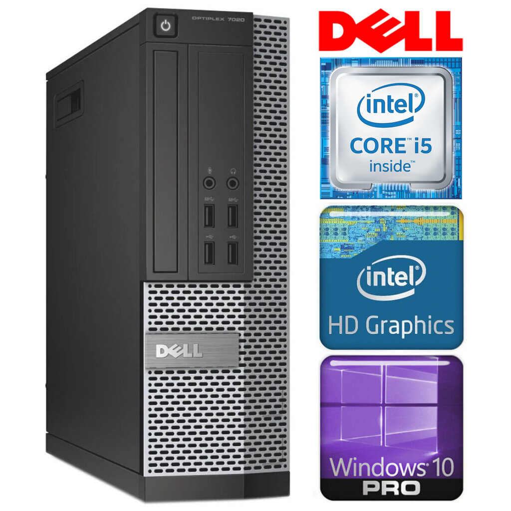 Dell 7020 SFF i5-4570 4GB 120SSD+2TB WIN10PRO/W7P цена и информация | Lauaarvutid | kaup24.ee