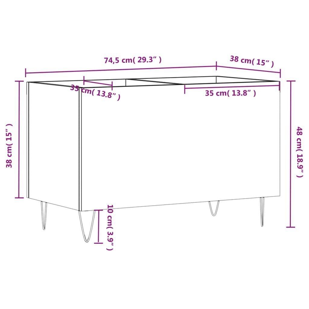 vidaXL plaadikapp, pruun tamm, 74,5 x 38 x 48 cm, tehispuit hind ja info | Elutoa väikesed kapid | kaup24.ee