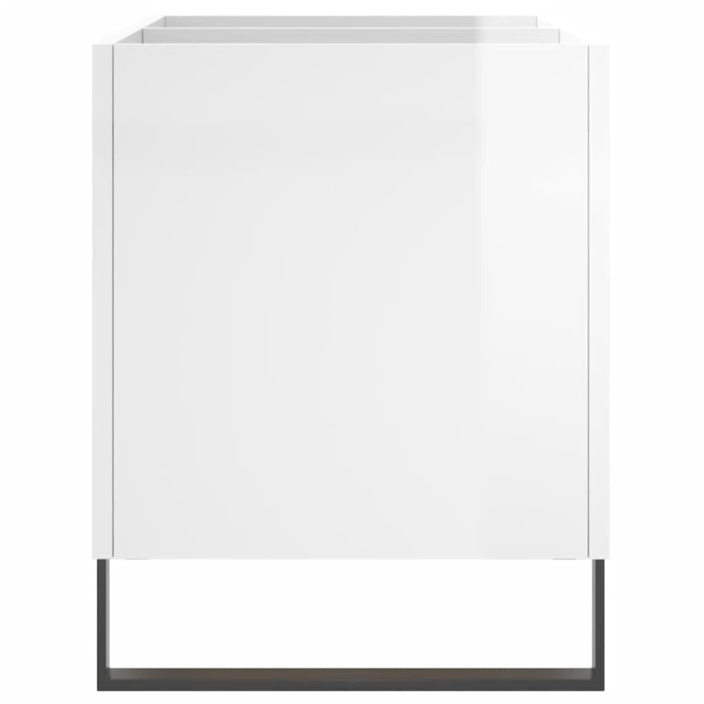 vidaXL plaadikapp, kõrgläikega valge, 74,5 x 38 x 48 cm, tehispuit hind ja info | Elutoa väikesed kapid | kaup24.ee