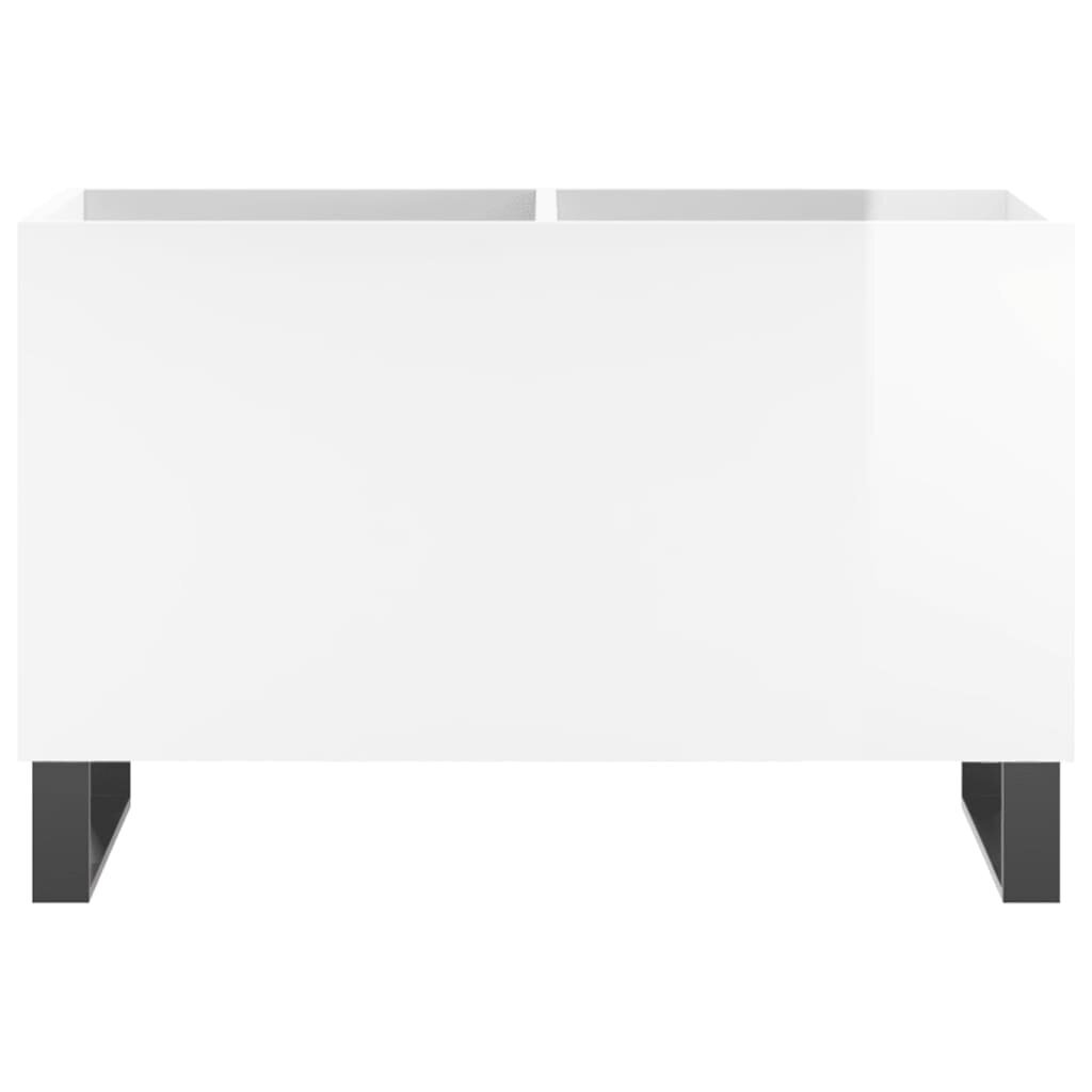vidaXL plaadikapp, kõrgläikega valge, 74,5 x 38 x 48 cm, tehispuit hind ja info | Elutoa väikesed kapid | kaup24.ee