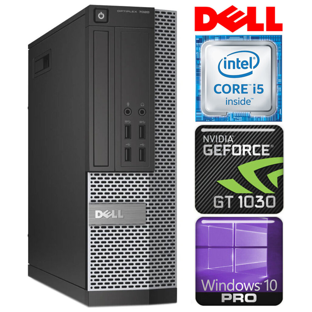 Dell 7020 SFF i5-4570 4GB 960SSD+2TB GT1030 2GB WIN10PRO/W7P hind ja info | Lauaarvutid | kaup24.ee