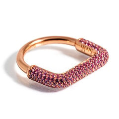 Sõrmus Square Ring 925 hõbedast, kaetud 18 karaadise kullaga hind ja info | Sõrmused | kaup24.ee