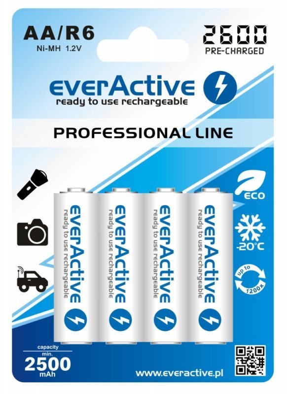 everActive Professional Ready to Use 2600mAh AA patareid, 4 tk цена и информация | Patareid | kaup24.ee