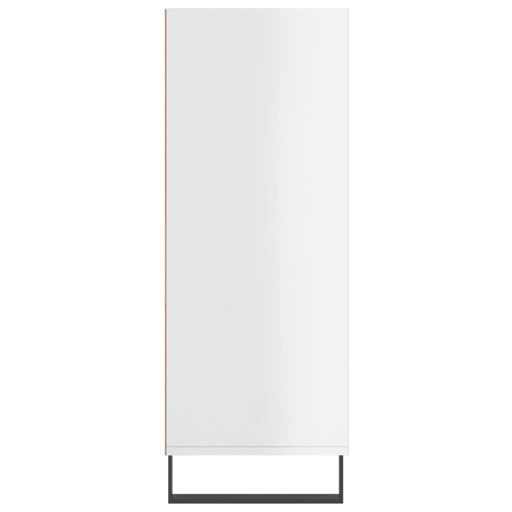 vidaXL kapp-riiul, kõrgläikega valge, 69,5 x 32,5 x 90 cm, tehispuit hind ja info | Elutoa väikesed kapid | kaup24.ee