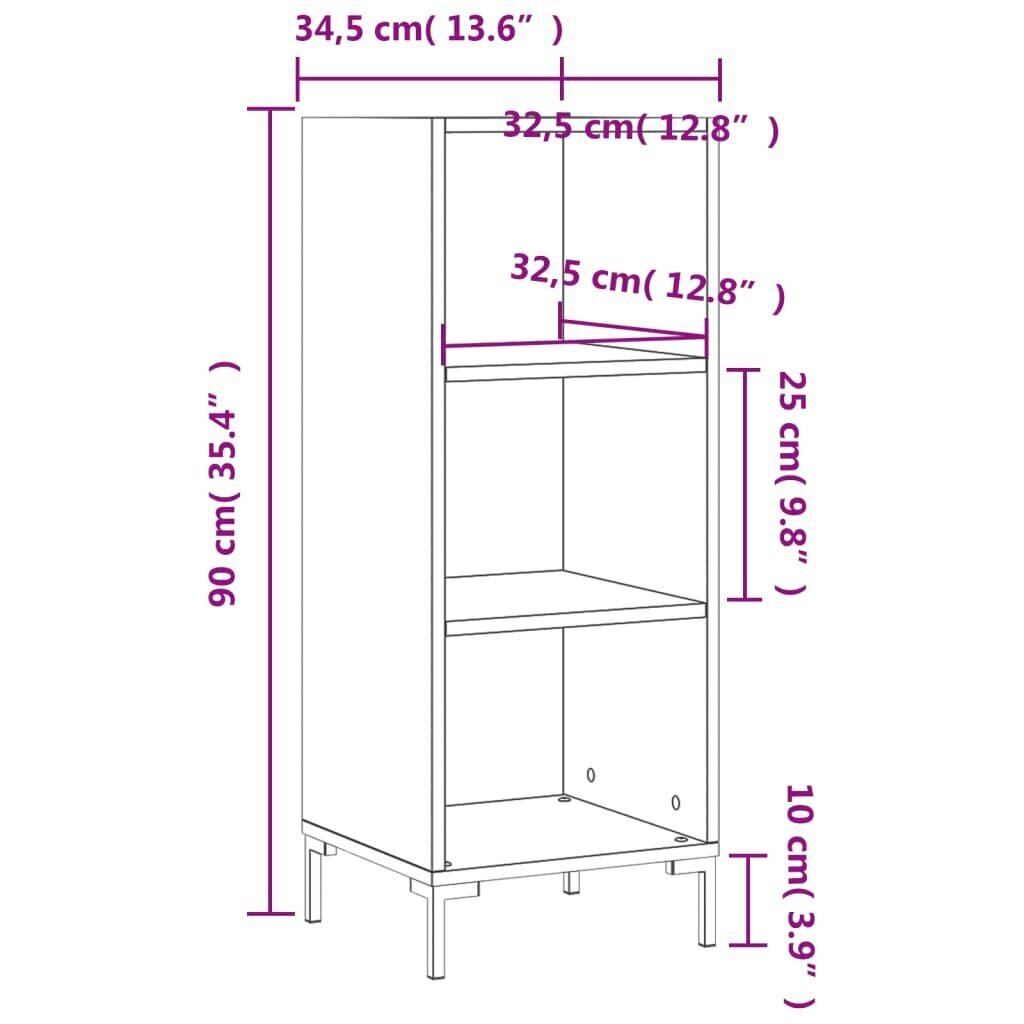 vidaXL puhvetkapp, Sonoma tamm, 34,5 x 32,5 x 90 cm tehispuit hind ja info | Elutoa väikesed kapid | kaup24.ee