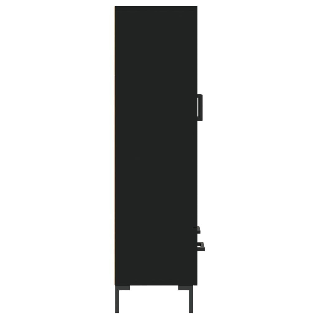 vidaXL kõrge kapp, must, 69,5 x 31 x 115 cm, tehispuit цена и информация | Elutoa väikesed kapid | kaup24.ee