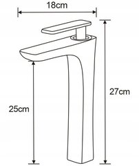 Mexen Indus высокий смеситель для раковины, черный цена и информация | Смесители | kaup24.ee