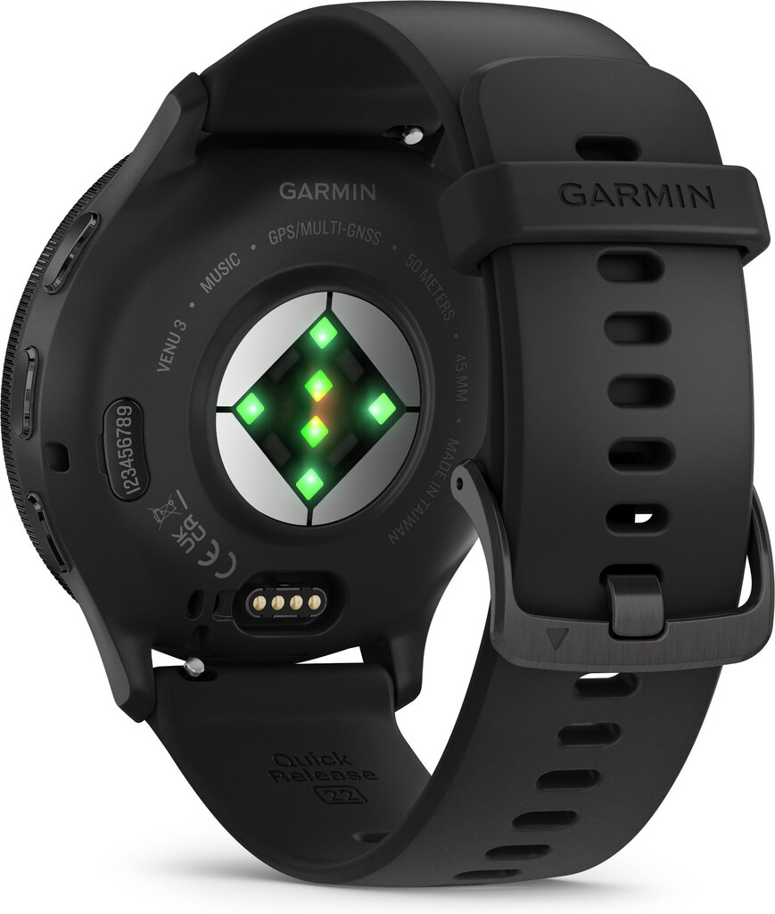 Garmin Venu® 3 Slate Stainless Steel Bezel with Black Case and Silicone Band 45mm цена и информация | Nutikellad (smartwatch) | kaup24.ee