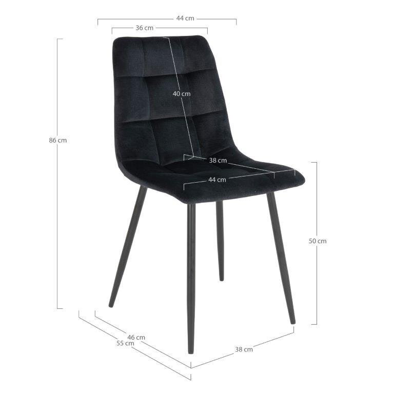 2-tooliga komplekt Middelfart, must цена и информация | Söögitoolid, baaritoolid | kaup24.ee