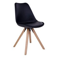 Комплект из 2-x обеденных стульев Bergen с черными деревянными ножками, тёмно-серый (2 шт.) цена и информация | Стулья для кухни и столовой | kaup24.ee
