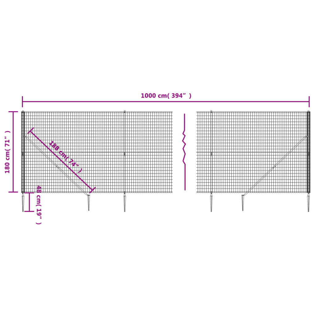 Traatvõrkaed vidaXL 1,8x10 m hind ja info | Aiad ja tarvikud | kaup24.ee