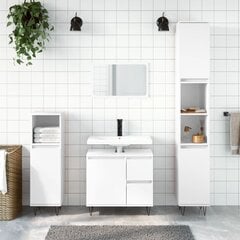 3-osaline vannitoamööbli komplekt vidaXL, valge hind ja info | Vannitoa komplektid | kaup24.ee
